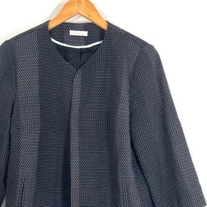 Eileen Fisher Black Kurume Dash Organic Cotton Jacket Women M Minimalist